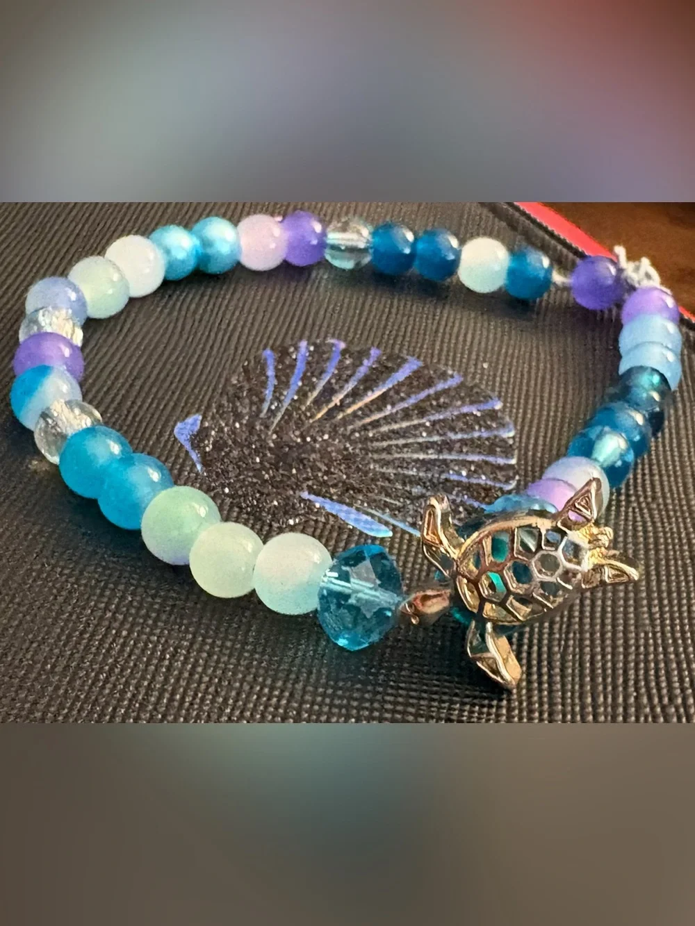 Blue and gold Turtle beach bracelet